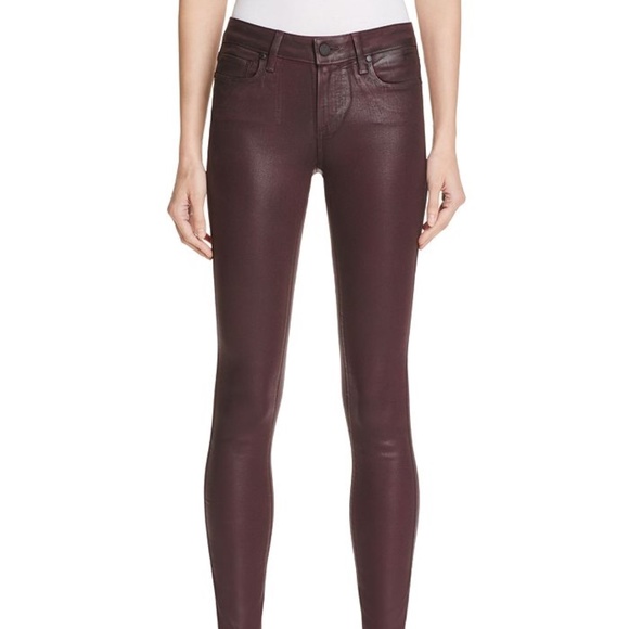PAIGE Verdugo Ultra Skinny Jeans in Wine Luxe Coating - Picture 8 of 8